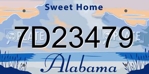 7D23479 Alabama License Plate