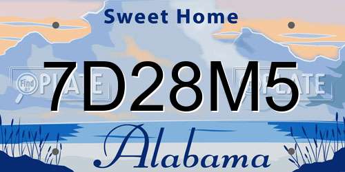 7D28M5 Alabama License Plate