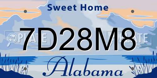 7D28M8 Alabama License Plate