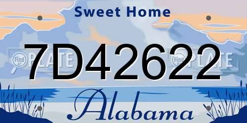 7D42622 Alabama License Plate