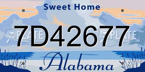 7D42677 Alabama License Plate