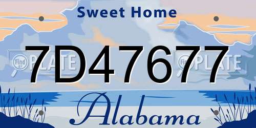 7D47677 Alabama License Plate
