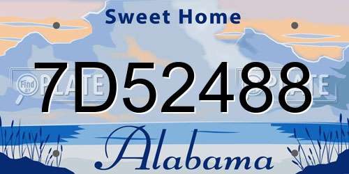 7D52488 Alabama License Plate