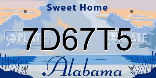 7D67T5 Alabama License Plate