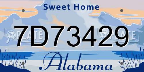 7D73429 Alabama License Plate