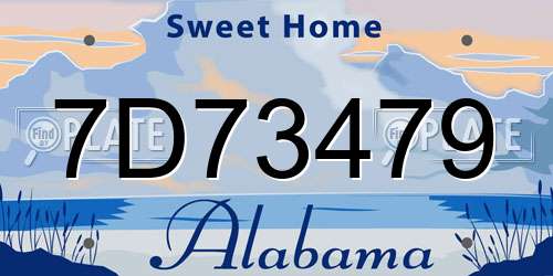 7D73479 Alabama License Plate