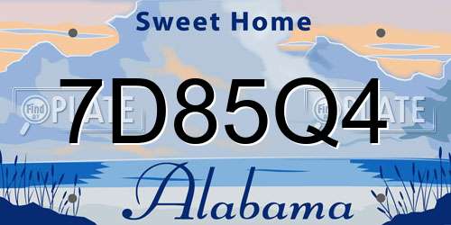 7D85Q4 Alabama License Plate