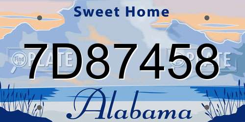 7D87458 Alabama License Plate