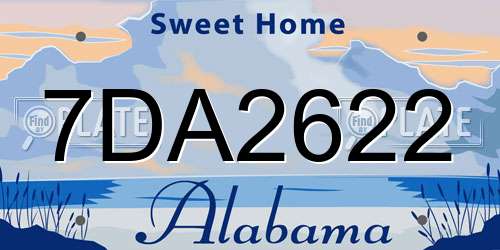 7DA2622 Alabama License Plate