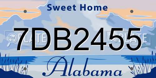 7DB2455 Alabama License Plate