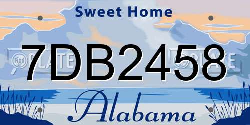 7DB2458 Alabama License Plate