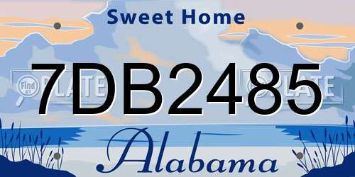 7DB2485 Alabama License Plate