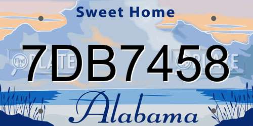 7DB7458 Alabama License Plate