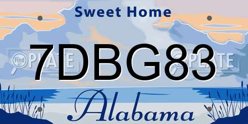 7DBG83 Alabama License Plate