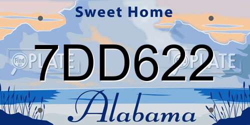 7DD622 Alabama License Plate