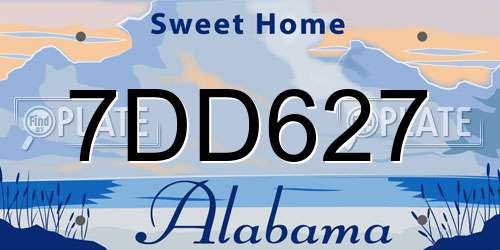 7DD627 Alabama License Plate
