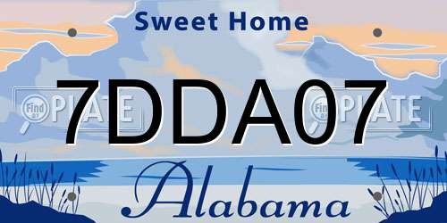 7DDA07 Alabama License Plate