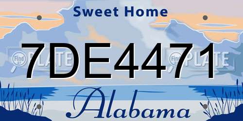 7DE4471 Alabama License Plate