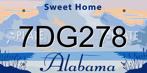 7DG278 Alabama License Plate