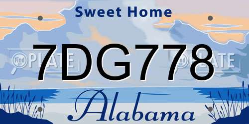 7DG778 Alabama License Plate