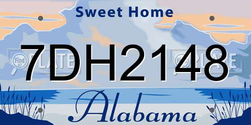 7DH2148 Alabama License Plate