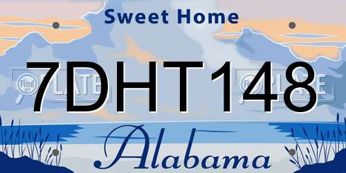 7DHT148 Alabama License Plate