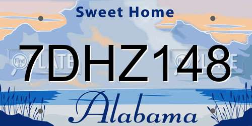 7DHZ148 Alabama License Plate