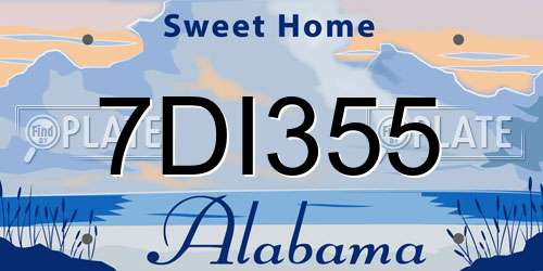 7DI355 Alabama License Plate