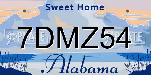 7DMZ54 Alabama License Plate