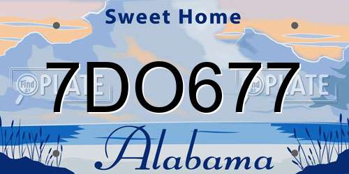 7DO677 Alabama License Plate