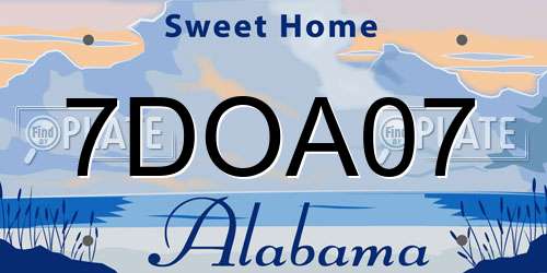 7DOA07 Alabama License Plate