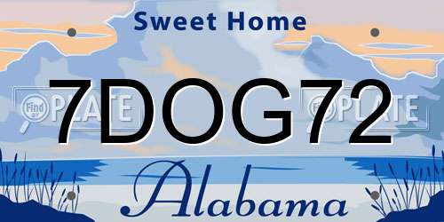 7DOG72 Alabama License Plate