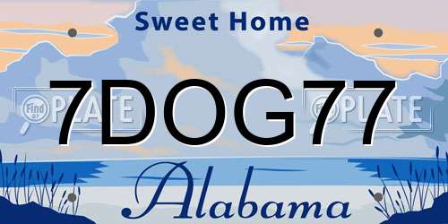 7DOG77 Alabama License Plate