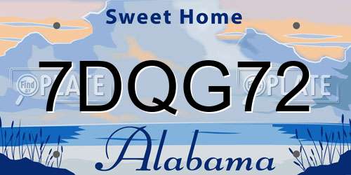 7DQG72 Alabama License Plate
