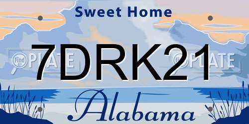 7DRK21 Alabama License Plate