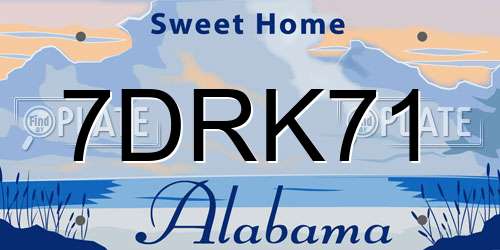 7DRK71 Alabama License Plate