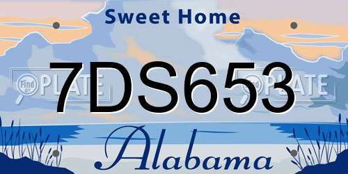 7DS653 Alabama License Plate
