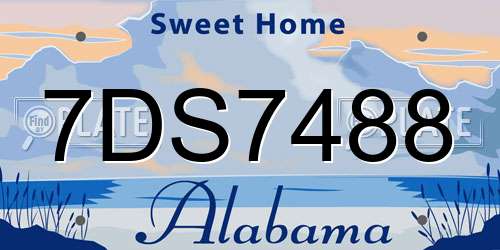 7DS7488 Alabama License Plate