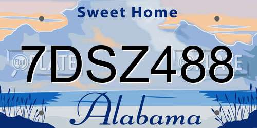 7DSZ488 Alabama License Plate
