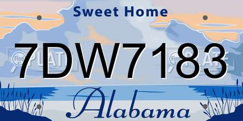 7DW7183 Alabama License Plate