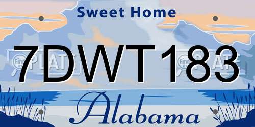 7DWT183 Alabama License Plate