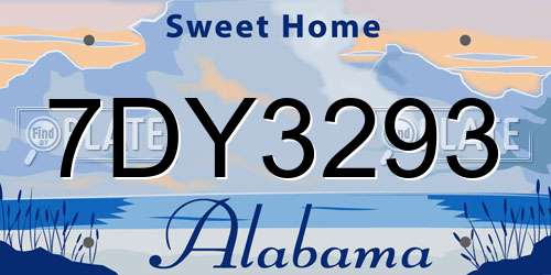 7DY3293 Alabama License Plate