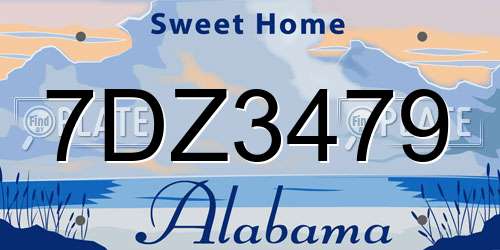 7DZ3479 Alabama License Plate