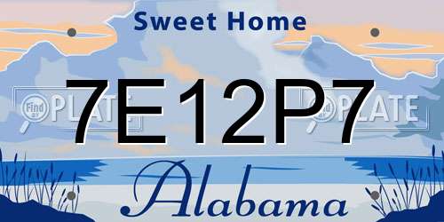7E12P7 Alabama License Plate