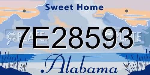 7E28593 Alabama License Plate