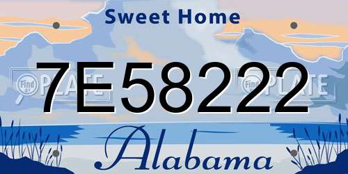 7E58222 Alabama License Plate