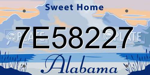 7E58227 Alabama License Plate