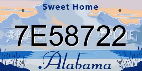 7E58722 Alabama License Plate