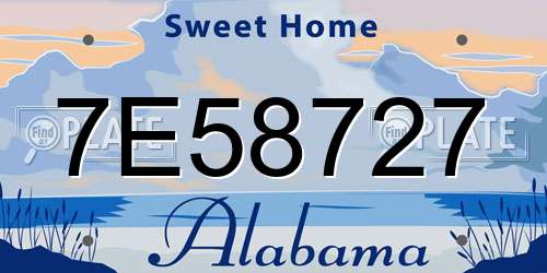 7E58727 Alabama License Plate