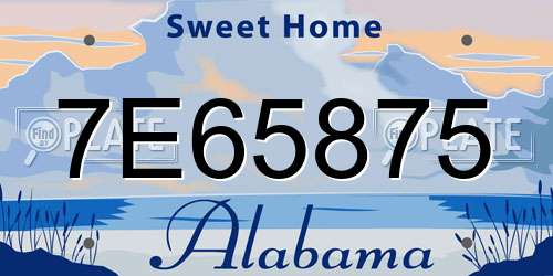 7E65875 Alabama License Plate